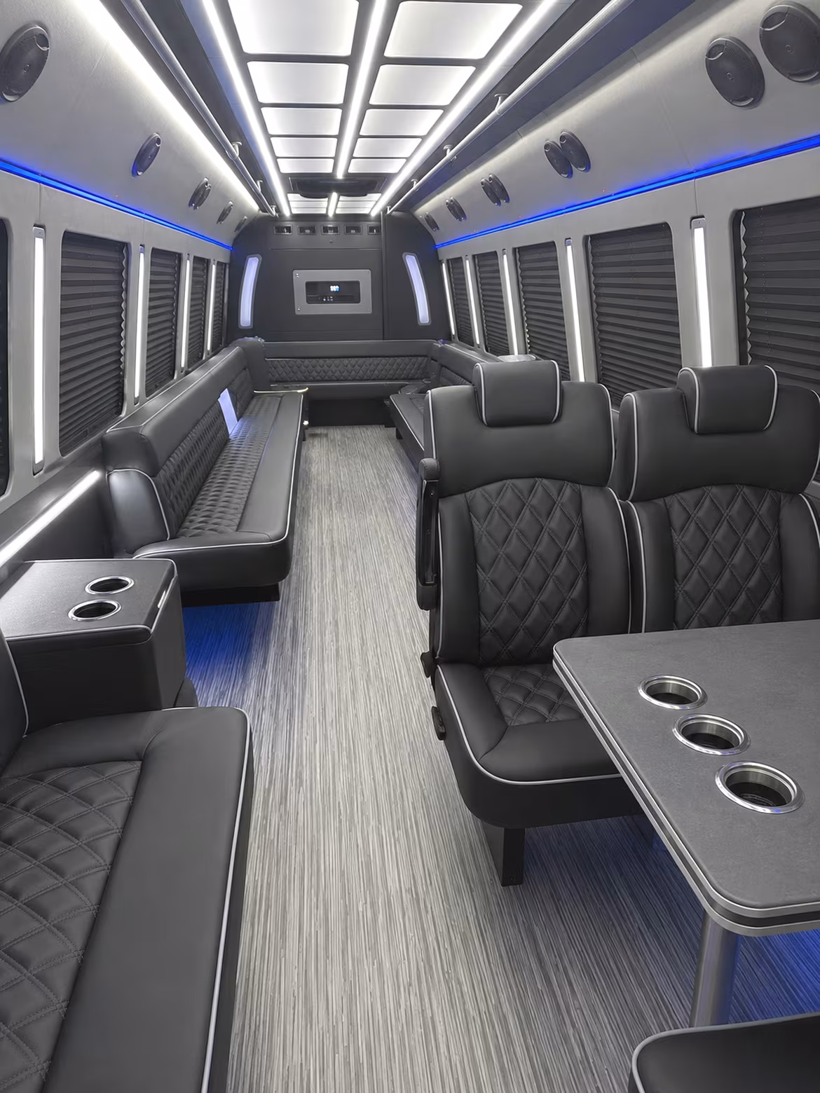 los banos 25 passenger party bus inside