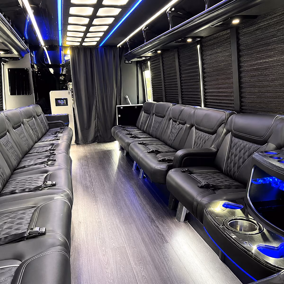 los banos party bus rental interior