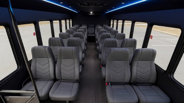 Interior of Charter Bus Company Los Banos's 18 Passenger Minibus in Los Banos