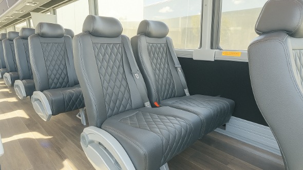 Interior of Charter Bus Company Los Banos's 30 Passenger Minibus in Los Banos