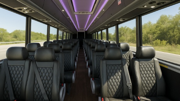 Interior of Charter Bus Company Los Banos's 35 Passenger Minibus in Los Banos