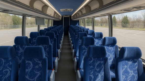 Interior of Charter Bus Company Los Banos's 50 Passenger Charter Bus in Los Banos