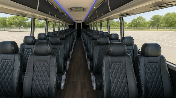 Interior of Charter Bus Company Madera's 54 Passenger Charter Bus in Madera