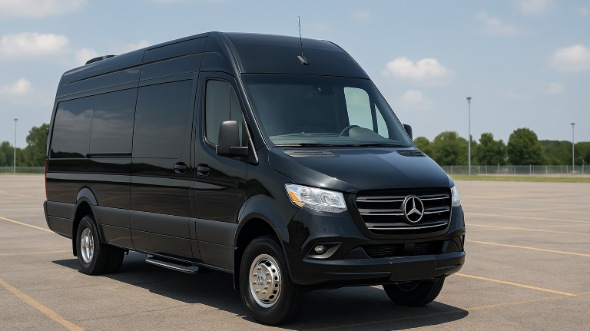 Exterior of Charter Bus Company Los Banos's Sprinter Limo in Los Banos