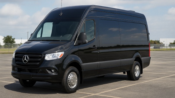 Exterior of Charter Bus Company Los Banos's Sprinter Van Rental With Driver in Los Banos